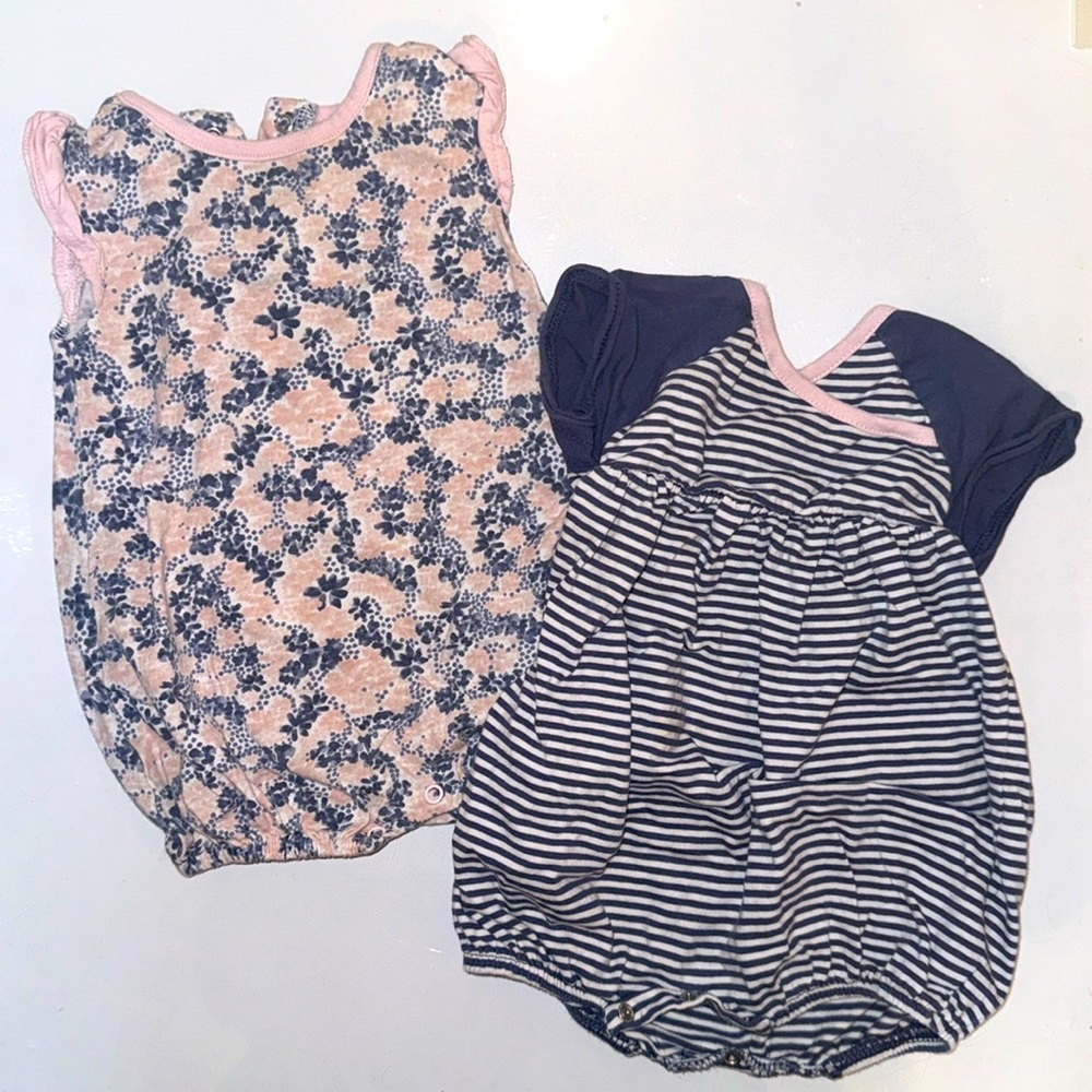 Burt’s Bees Baby Girl 3-6M Rompers